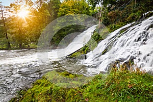 Stunning and popular waterfalls in Coo, Ardennes, Belgium.