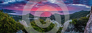 Stunning red and pink sunset in Wilsons promontory national park photo