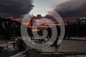 Sunrise over Cascade Ponds, Banff National Park, Alberta, Canada