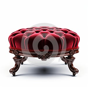 Stunning Red Velvet Ottoman: Functional Aesthetics In 3d photo