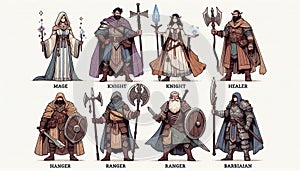 Stunning RPG Character Illustrations: Unique Classes & Roles Visualized photo