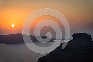 Stunning Santorini sunset in summer