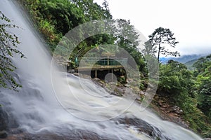 Stunning scenery and fresh cool atmosphere at Silver Waterfall Thac Bac waterfall in Sapa,Lao Cai province,North Vietnam.