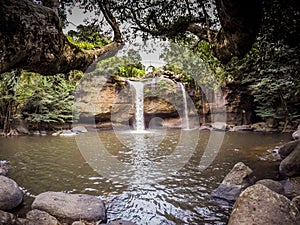 Stunning scenery of Haew Suwat Waterfall,Khao Yai National Park,Nakhon Ratchasima province,Thailand