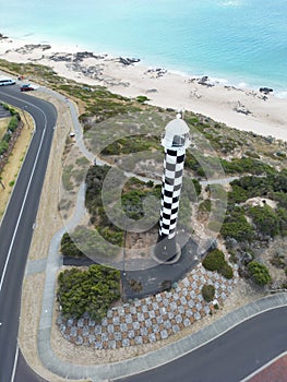 Stunning scenery of a lighthouse situated on the coast in Bunbury, Australia