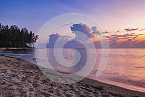 Sunrise surrounding Kuala Ibai Beach located in Terengganu, Malaysia photo