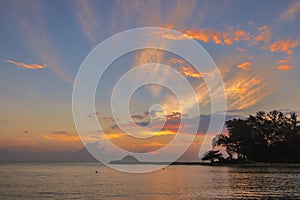 Scenery sunrise surrounding Kuala Ibai Beach located in Terengganu, Malaysia photo