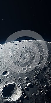 Stunning Science Fiction Illustration: Detailed Top View Of Moon\'s Surface
