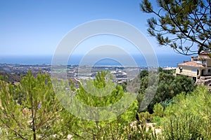 Stunning sea views from hills behind Marbella in Spain
