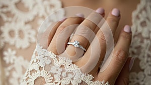 Diamond Engagement Ring on Lace