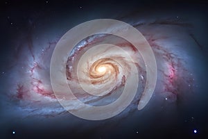 Stunning Spiral Galaxy and Starry Universe: A View from Space.