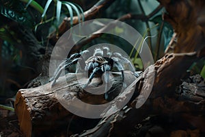 A Vibrant and Colorful Tarantula in its Natural Habitat Setting, Capturing the Beauty of Nature. Generative AI photo