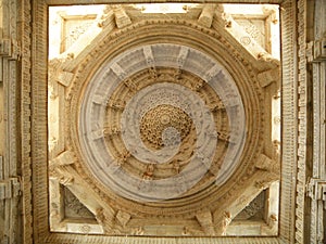 Stunning Stucco Ceiling of Jainism Temple photo