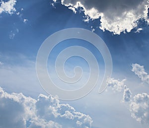 Stunning Summer Sky: Fluffy clouds floating in the azure sky