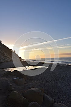 Stunning sunrise on the coast of Santa Barbara