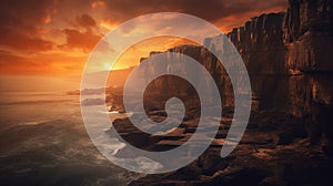 Stunning Sunset Cliff Landscape Photography For Backgrounds