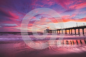 Stunning Sunset at Manhattan Beach Pier