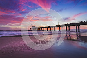 Stunning Sunset at Manhattan Beach Pier