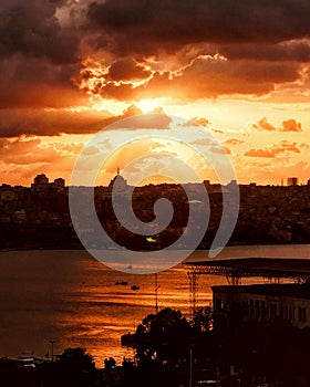 A stunning sunset over the Bosphorus - Istanbul - TURKEY