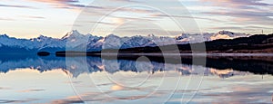 A Stunning Sunset Panorama at Lake Pukaki