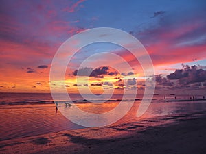 Stunning sunset at St. Petersburg Beach, Florida