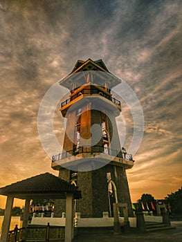 A stunning sunset in Tanjung Chali Lighthouse, located in Alor Setar, Kedah, Malaysia