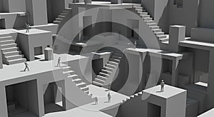 Monochromatic labyrinth of endless staircases