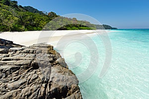 Stunning tropical island beach paradise full of crystal clear water and white sand