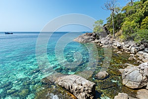 Stunning tropical lagoon full of crystal clear turquoise water