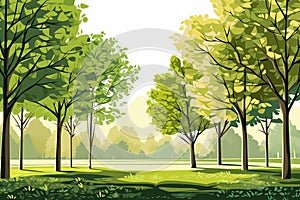 Vibrant Green Saplings Flourishing in Pristine Park - A Captivating Illustration of Ethical Growth photo