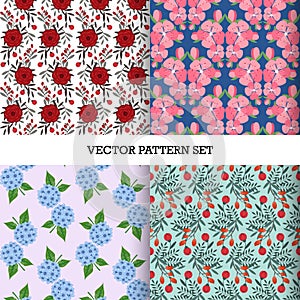 Stunning Vector Seamless Floral Pattern Set for Your Designs