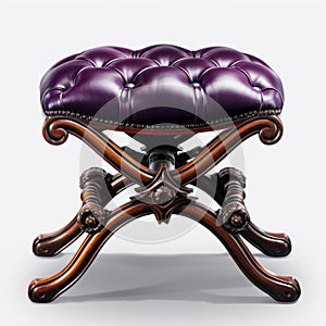 Stunning Velvet Victorian Foot Stool With Hyper-realistic Details