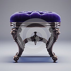 Stunning Velvet Victorian Foot Stool With Hyper-realistic Details