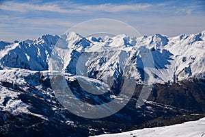 Stunning view of the Alps at the Meribel ski area.