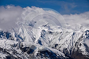 Stunning view of the Alps at the Meribel ski area in France.