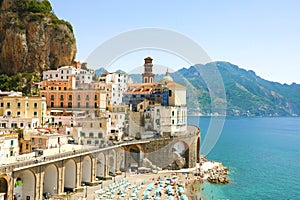 Stunning view of Atrani village, Amalfi Coast, Italy