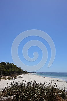 Stunning view of Bunbury, Australia's sandy beach, showcasing its beautiful, pristine shoreline