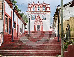 Calvary Temple, colonial church in Chiapa de Corzo, Chiapas, Mexico photo