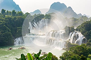 Stunning view at Detian waterfall in Guangxi, China