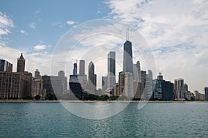 Stunning view of the downtown Chicago skyline, featuring a variety of skyscrapers and tall buildings