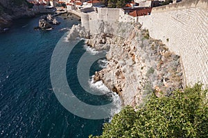 Stunning view from Dubrovnik\'s City Walls onto the mediterrenean sea