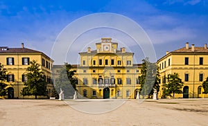 Ducal garden`s palace, facade and side wings, Parma, Italy