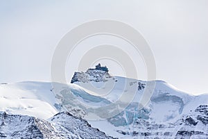 Stunning view of famous Sphinx Observatory, and Jungfraujoch railway station