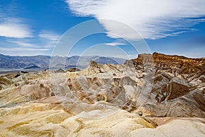 Stunning view of famous Zabriskie Point in Death Valley National Park, California, USA