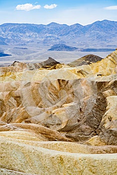 Stunning view of famous Zabriskie Point in Death Valley National Park, California, USA