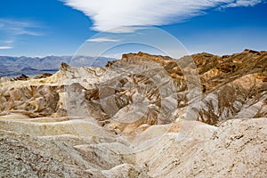 Stunning view of famous Zabriskie Point in Death Valley National Park, California, USA