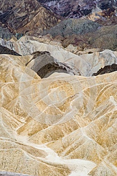 Stunning view of famous Zabriskie Point in Death Valley National Park, California, USA