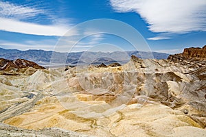 Stunning view of famous Zabriskie Point in Death Valley National Park, California, USA