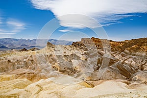 Stunning view of famous Zabriskie Point in Death Valley National Park, California, USA