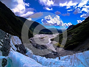 Stunning view of Franz Josef Glacier, South Island, New Zealand